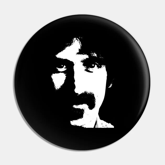 Frank Zappa Silhouette 2 1/4"D Pinback Button