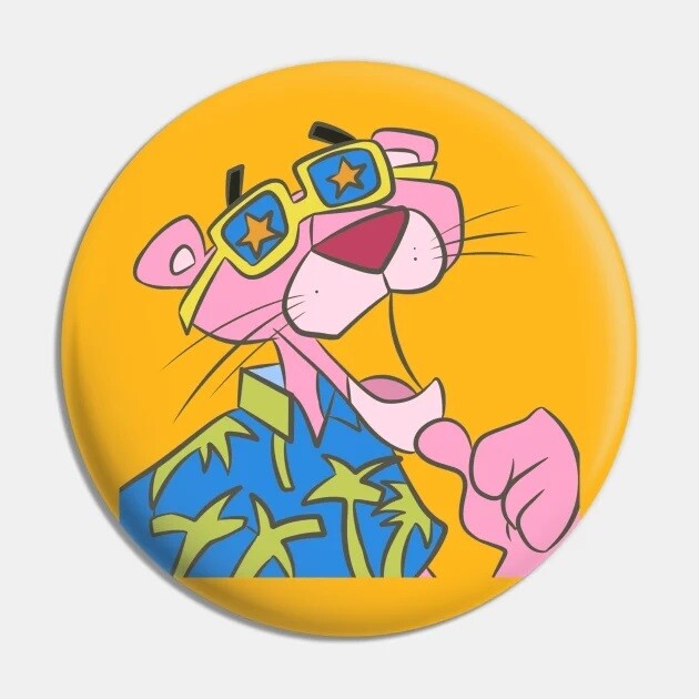 Pink Panther 2 1/4"D Pinback Button