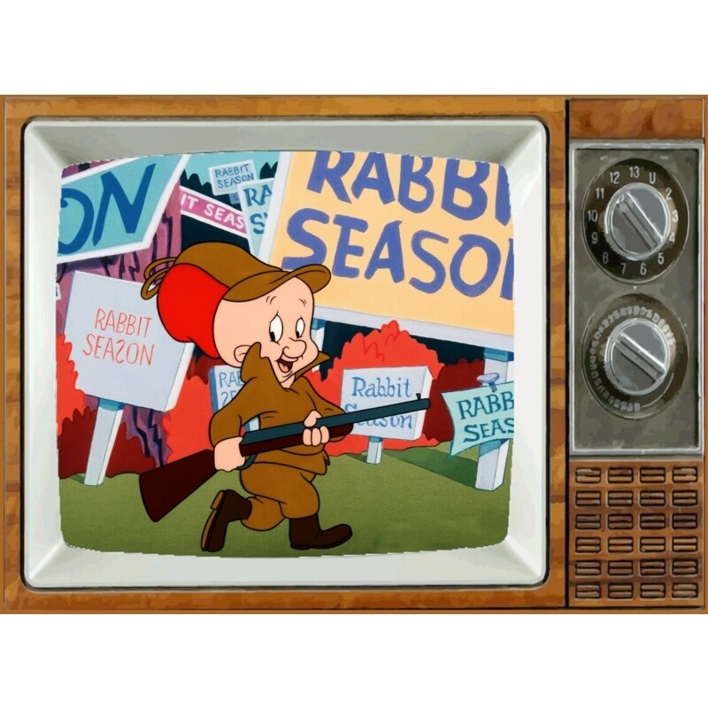 Looney Tunes Elmer Fudd "Rabbit Season" Metal TV Magnet