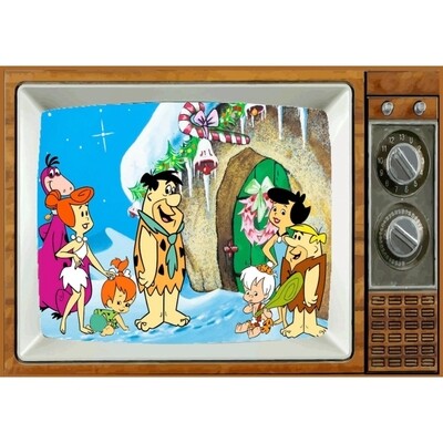 The Flintstones Christmas Metal TV Magnet