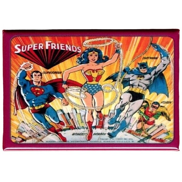 Super Friends Vintage Lunchbox Metal Fridge Magnet