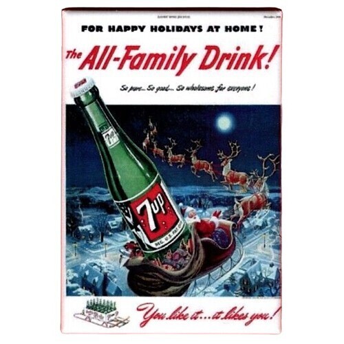 7-Up Retro Christmas Fridge Magnet