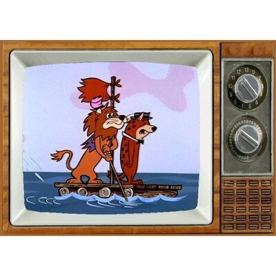 Lippy the Lion and Hardy Har Har Metal TV Magnet