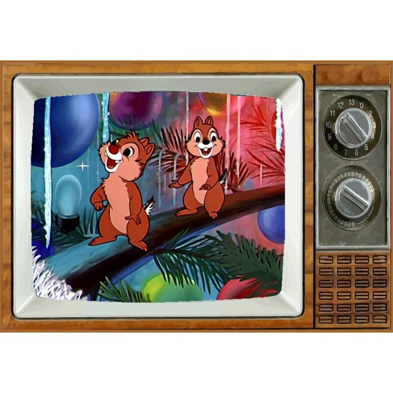 Chip and Dale Christmas Metal TV Magnet