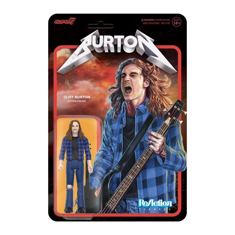 Cliff Burton (Metallica) Flannel Shirt 3 3/4"H ReAction Figure