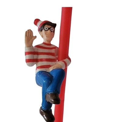 Where's Waldo? / Where's Wally? 2 3/4"H PVC Straw Holder Figure