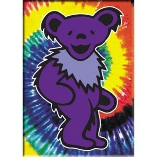 Grateful Dead Tie Dye Purple Dancing Bear LARGE Magnet