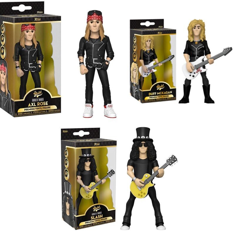 Guns N&#39; Roses Set of Three 5&quot;H POP! GOLD Vinyl Figures