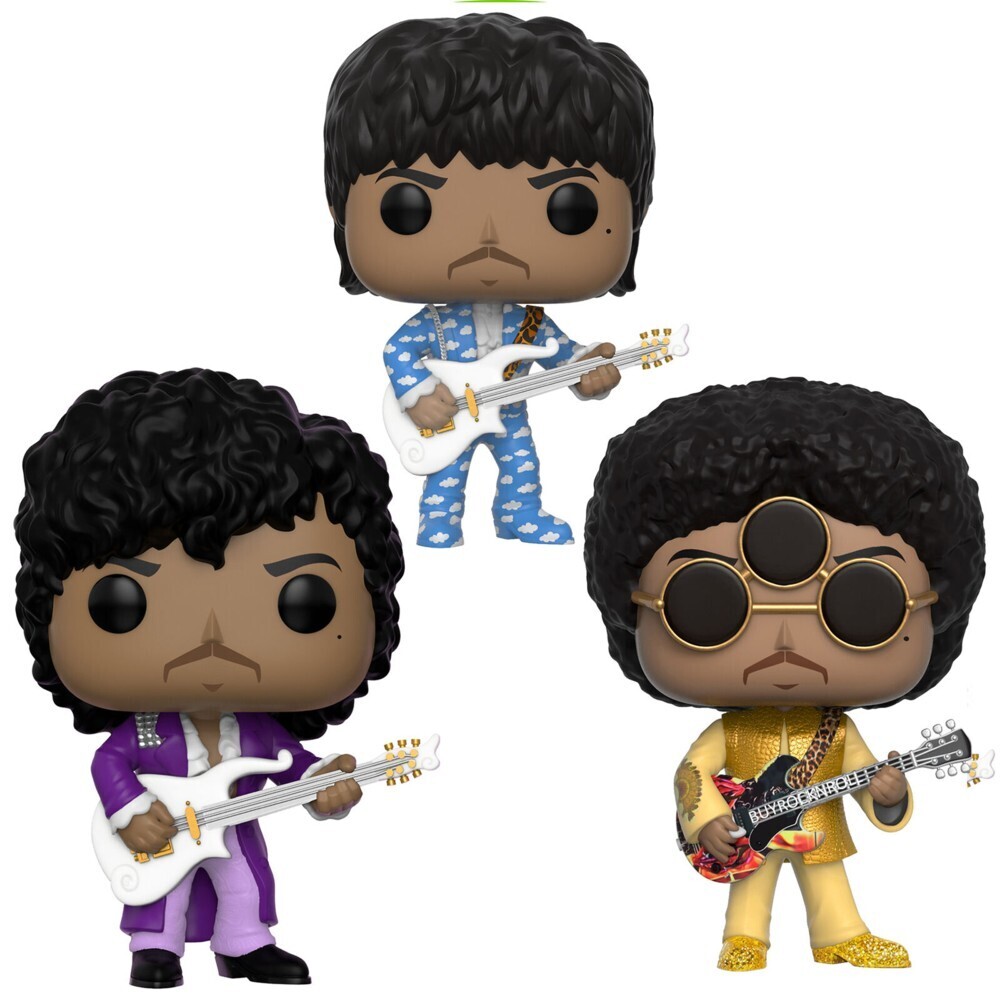 Prince Set of All Three 3 3/4"H POP! Rocks Vinyl Figures