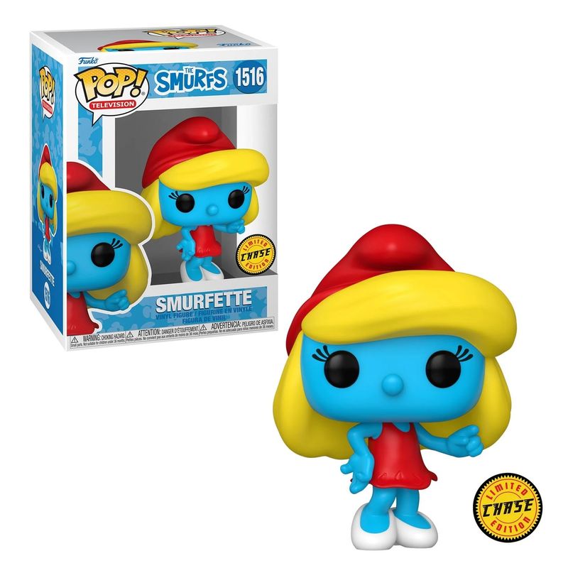 The Smurfs  3 3/4&quot;H Smurfette *CHASE* POP! Television Vinyl Figure #1516