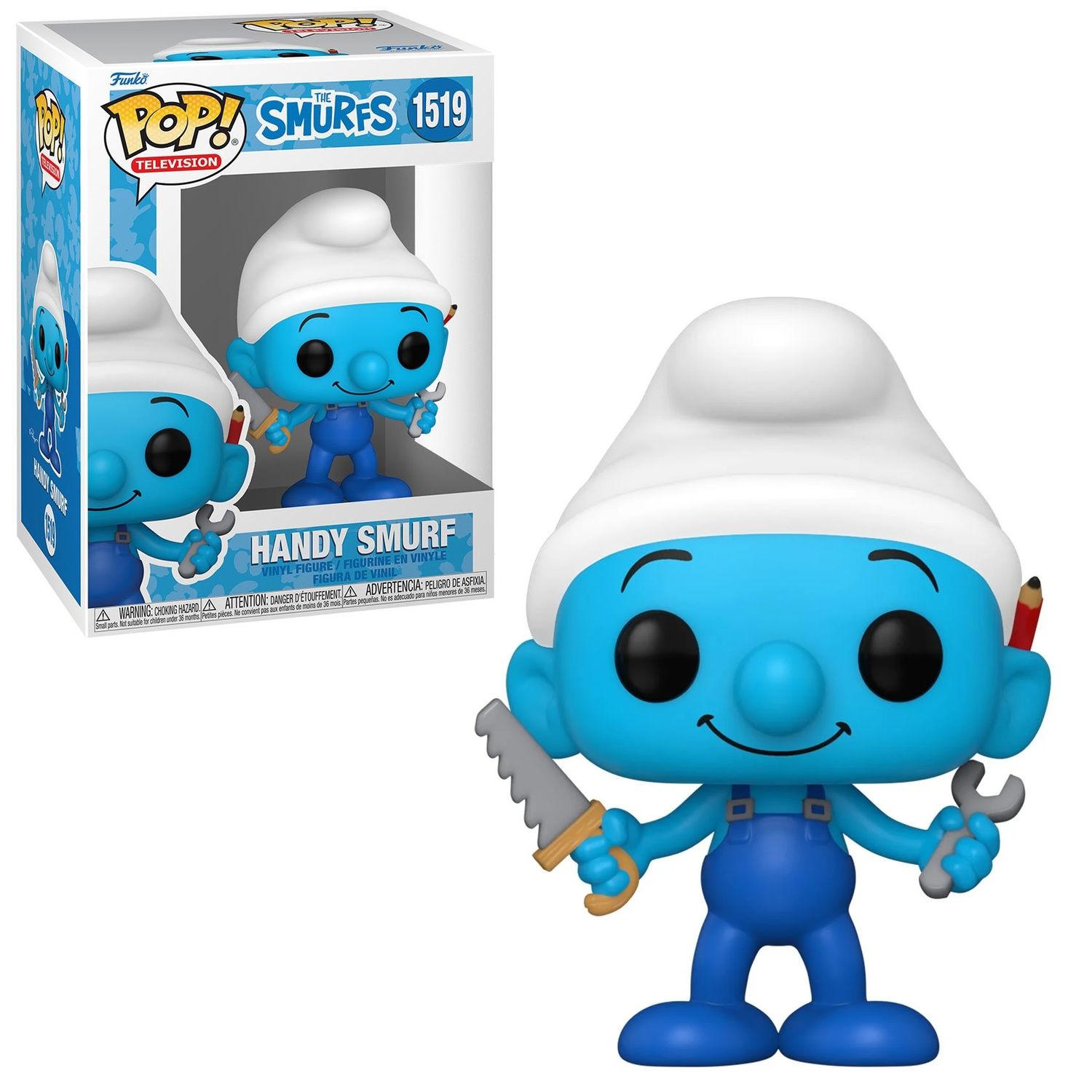 The Smurfs 3 3/4&quot;H Handy Smurf POP! Television Vinyl Figure #1519