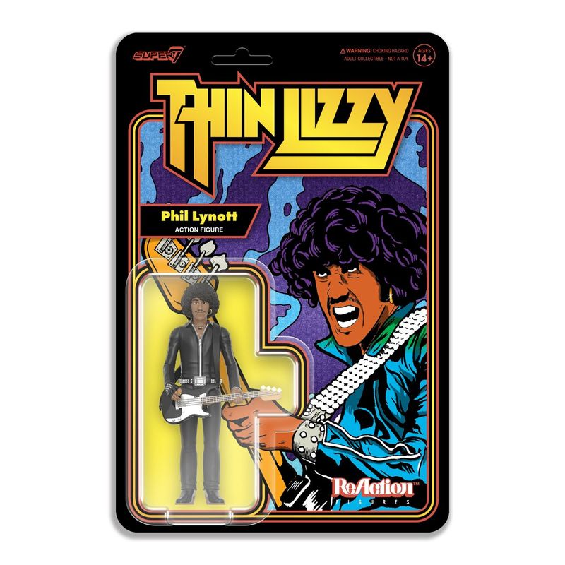 Thin Lizzy 3 3/4"H Phil Lynott Black Leather ReAction Figure