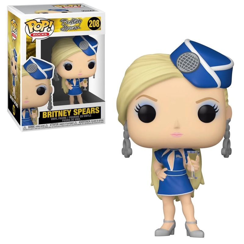 Britney Spears Toxic Stewardess 3 3/4&quot;H POP! Rocks Vinyl Figure #208