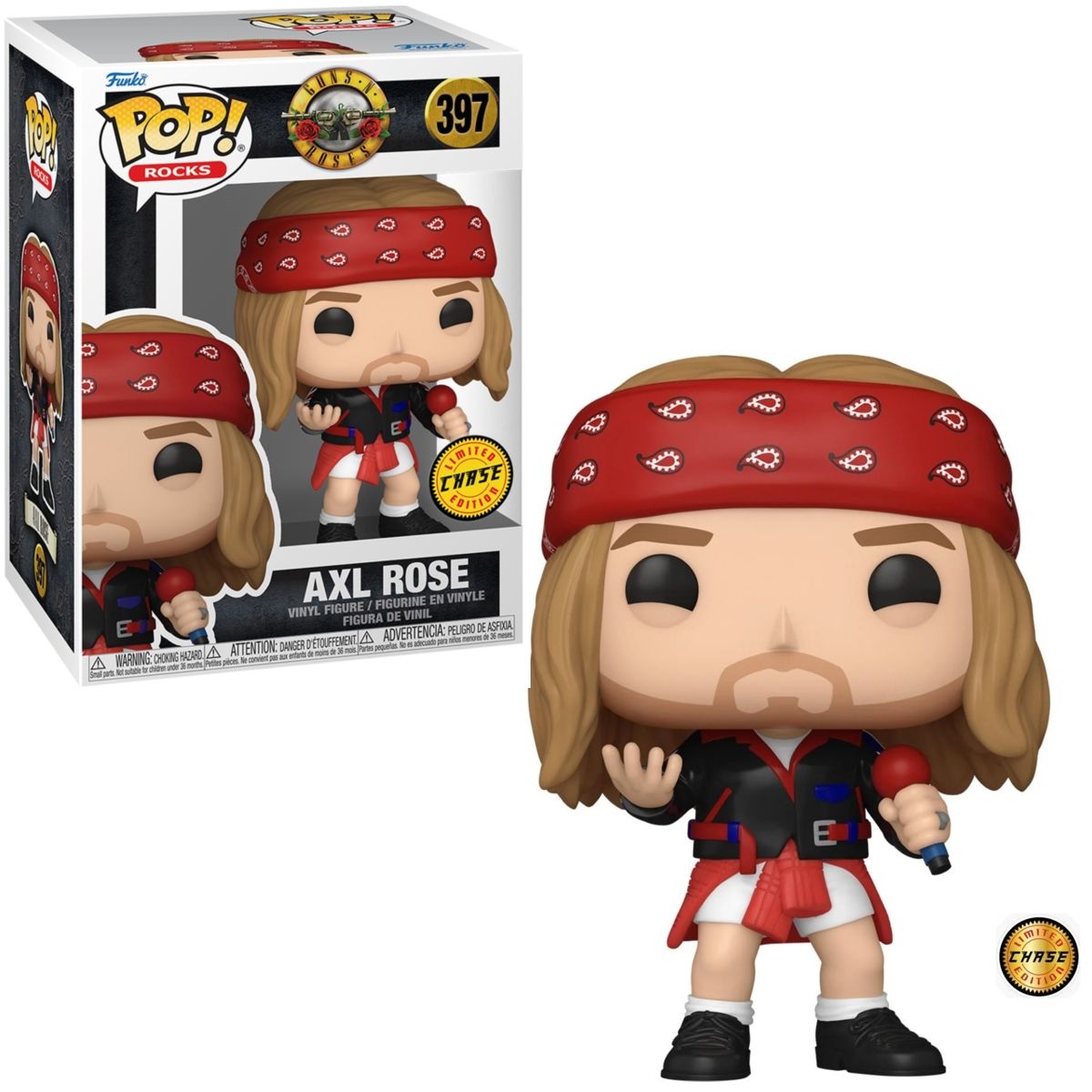 Guns N&#39; Roses *CHASE* 1992 Axl Rose 3 3/4&quot;H POP! Rocks Vinyl Figure #397 - Damaged Box