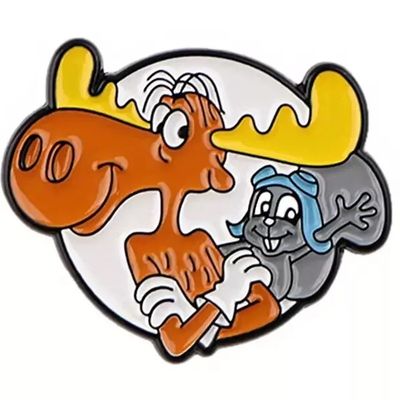 Rocky and Bullwinkle Enamel Pin / Tie Tack