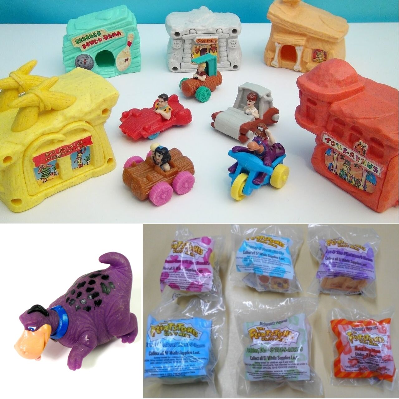 The Flintstones Happy Meals Toys Set of 5 PLUS Under 3