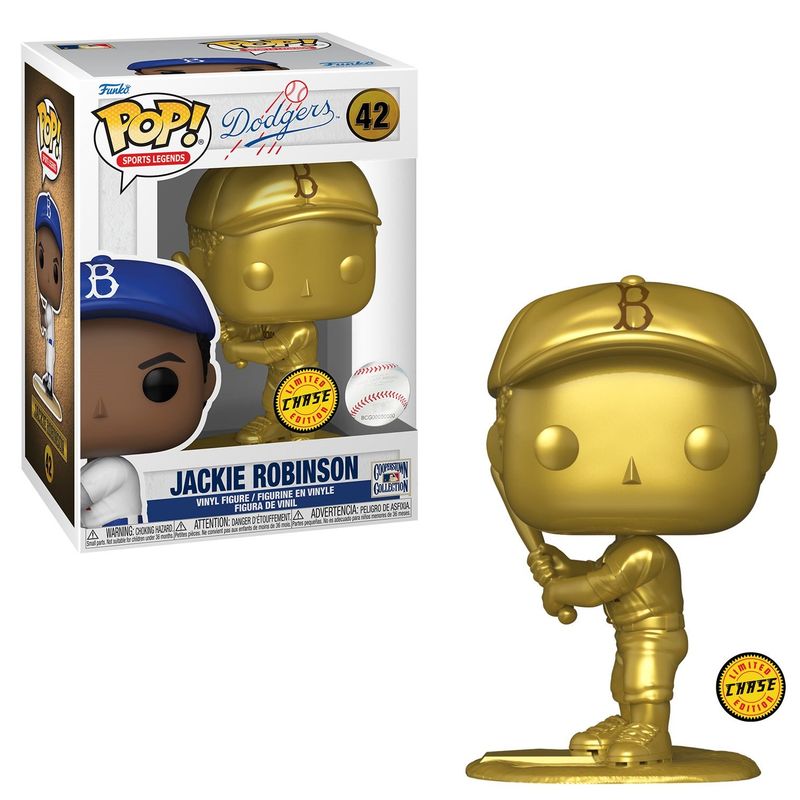 MLB Jackie Robinson 3 3/4&quot;H POP! Vinyl Figure #42 - GOLD CHASE Variant - Batting