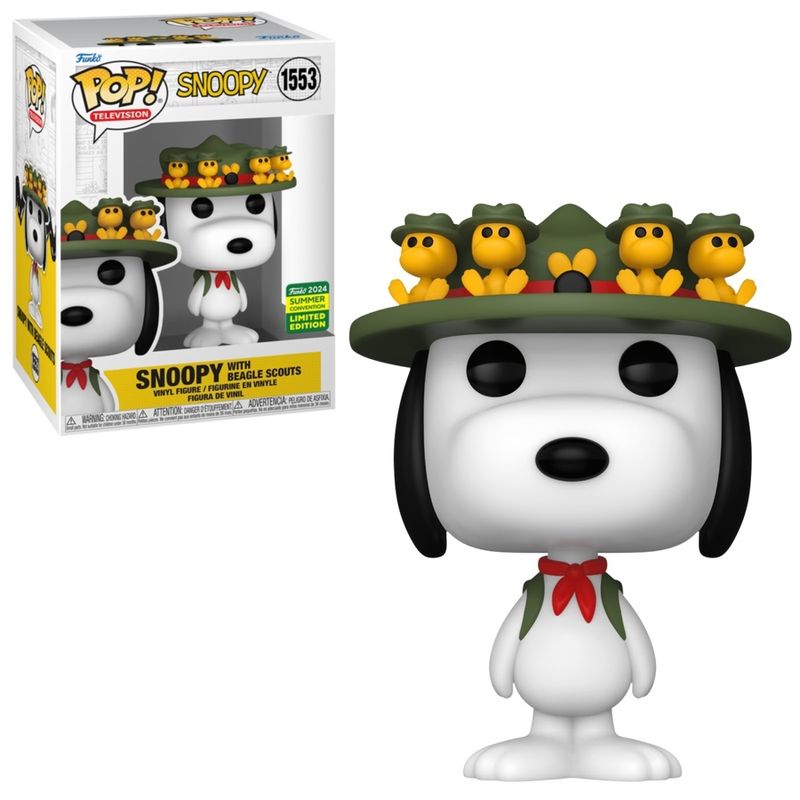 Peanuts Snoopy with Beagle Scouts 3 3/4&quot;H POP! Television Vinyl Figure #1553 - SDCC 2024 Summer Exclusive