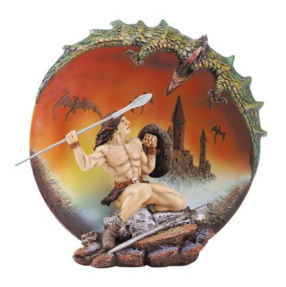 Warrior Fighting Dastardly Dragon Collector&#39;s Plate 31703