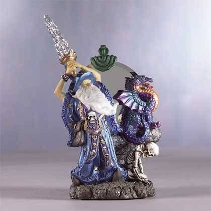 Merlin with Sword and Dragon Poly Resin Statue 31385