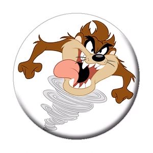 Looney Tunes Taz 1 1/4&quot;D Pinback Button