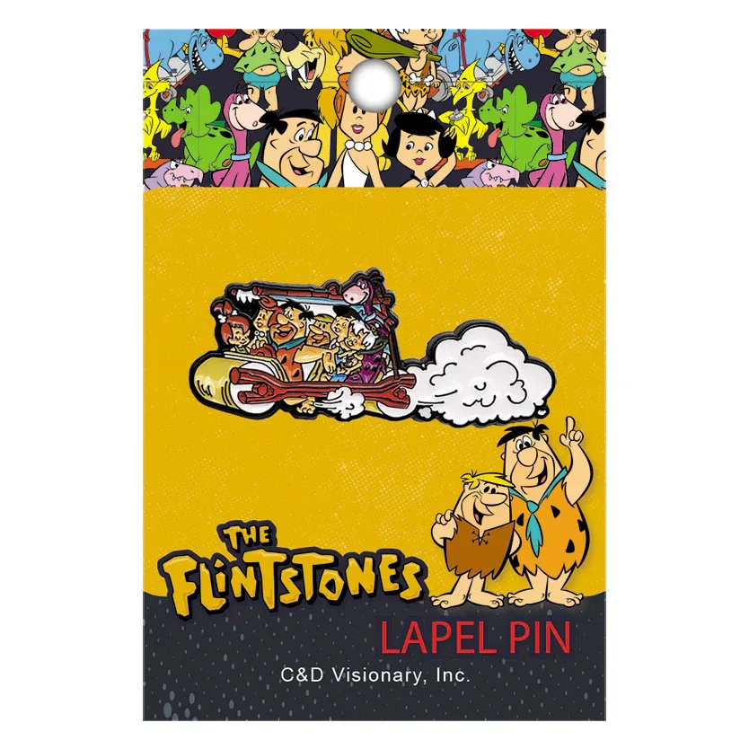 Flintstones Cast in Car Enamel Lapel Pin