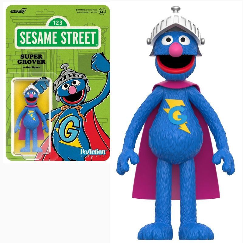 Sesame Street Super Grover 3 3/4&quot;H ReAction Figure