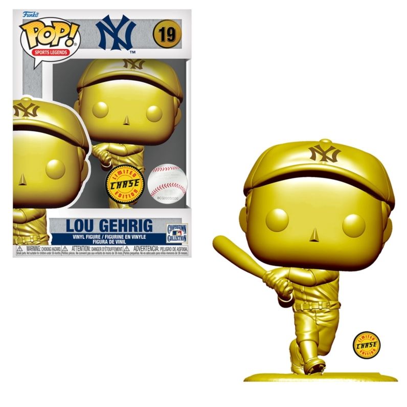 MLB Lou Gehrig 3 3/4&quot;H Sports Legends POP! Vinyl Figure #19 - GOLD CHASE Variant - Batting