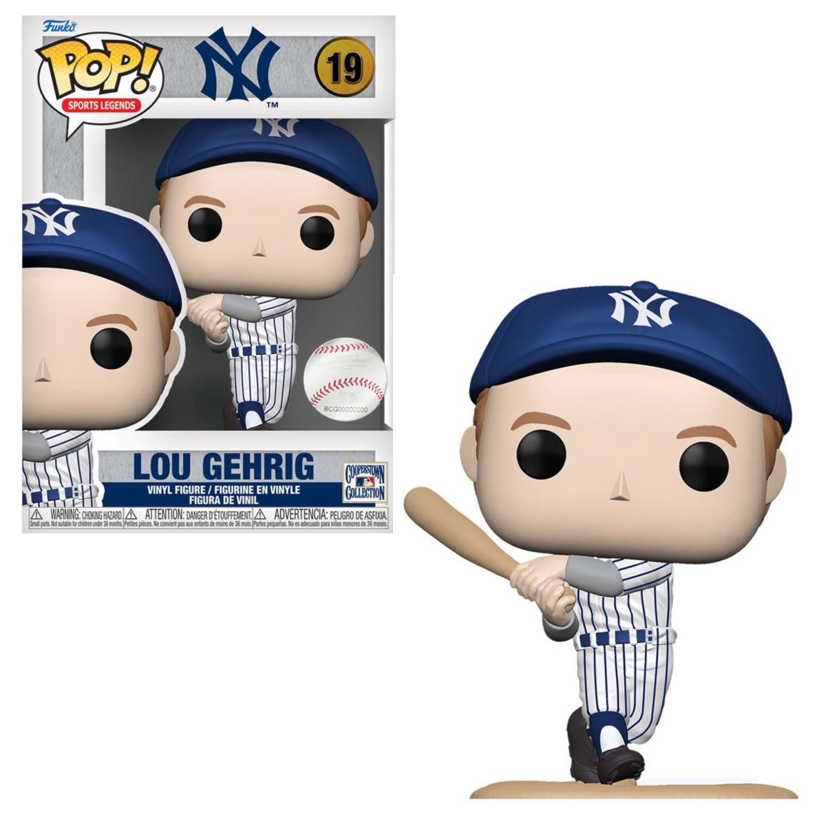 MLB Lou Gehrig 3 3/4&quot;H POP! Sports Legends Vinyl Figure #19 - Batting