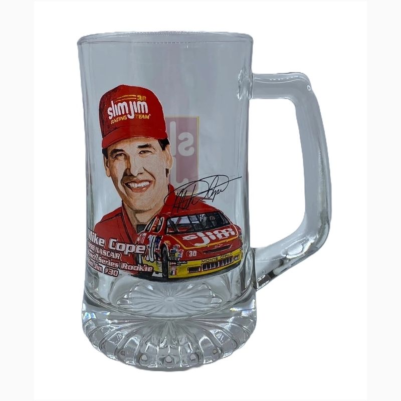 NASCAR Mike Cope Slim Jim #30 Heavy Glass Mug