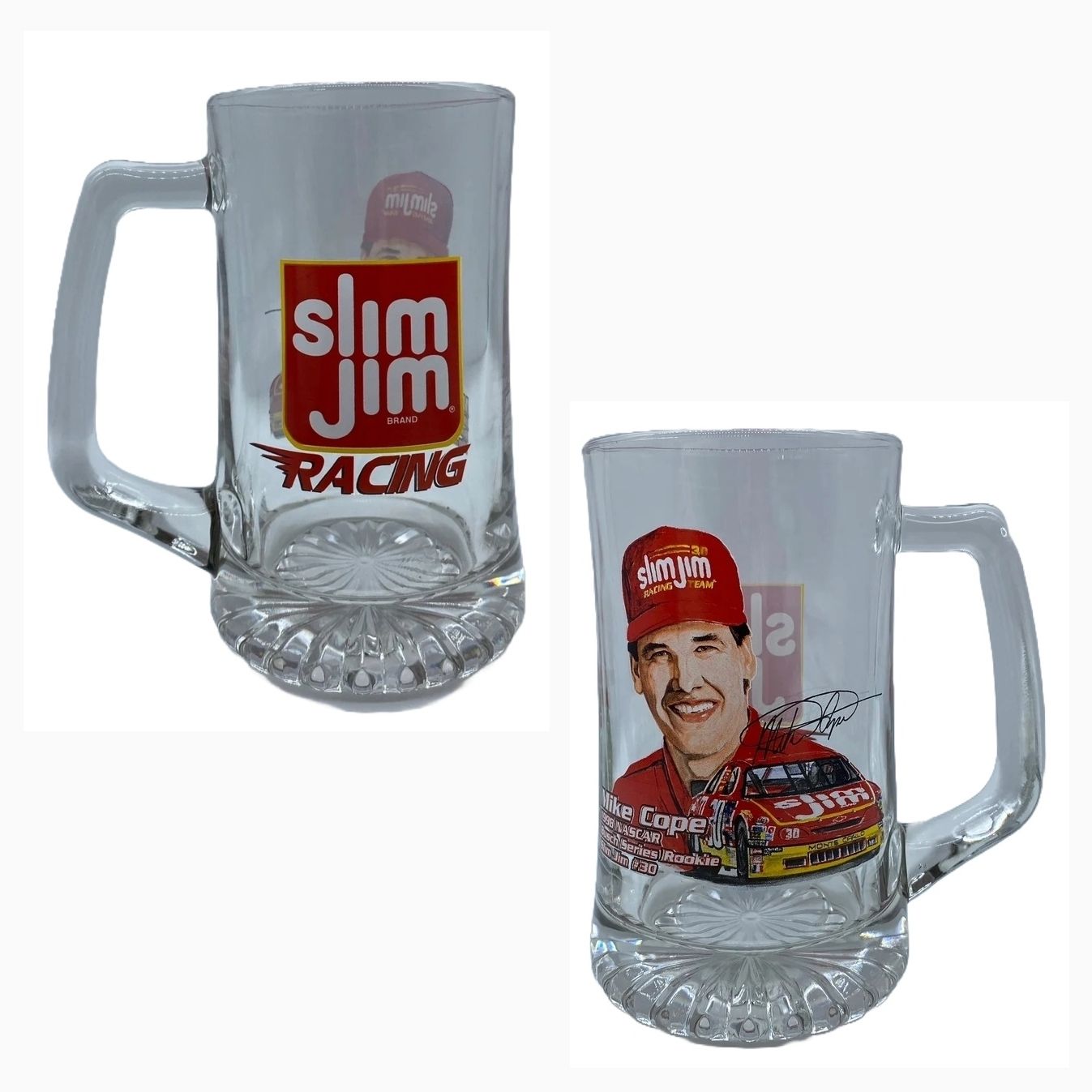 NASCAR Mike Cope Slim Jim #30 Heavy Glass Mug