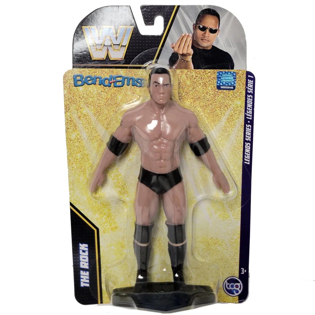 WWE The Rock Legends Series Bend-Ems Bendable Figure