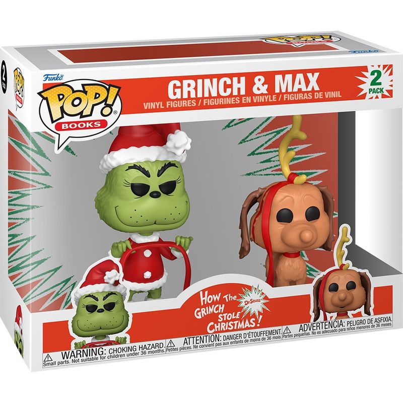 Grinch &amp; Max 3 3/4"H POP! Books Vinyl Figure Set of 2