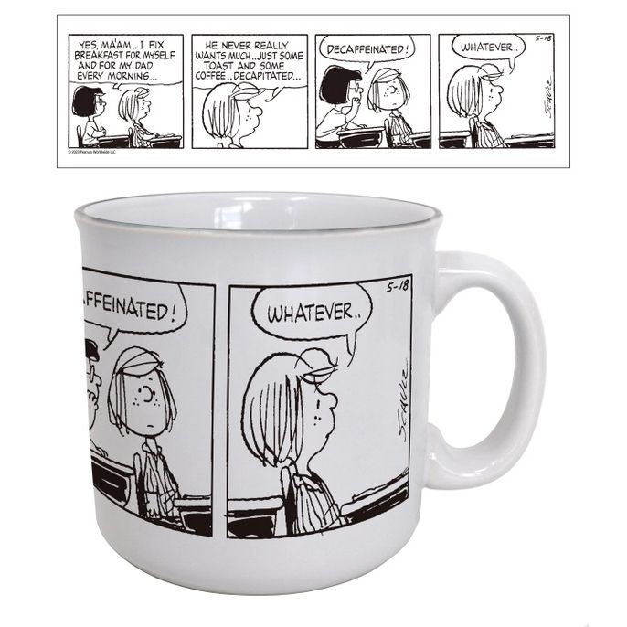 Peanuts &quot;Decaffeinated!&quot; 20 Oz. Ceramic Camper Mug