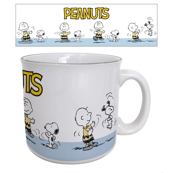 Peanuts Charlie Brown and Snoopy Dance 20 Oz. Ceramic Camper Mug