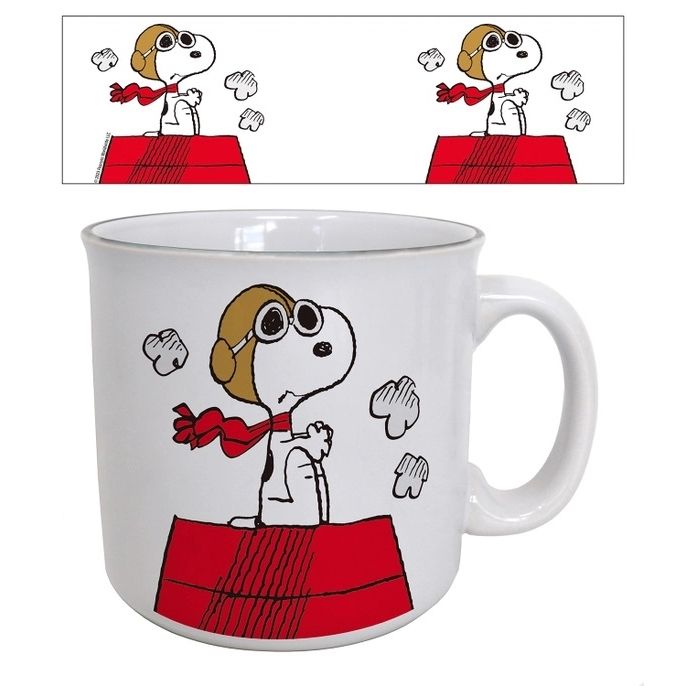 Peanuts Snoopy Flying Ace with Doghouse 20 Oz. Ceramic Camper Mug