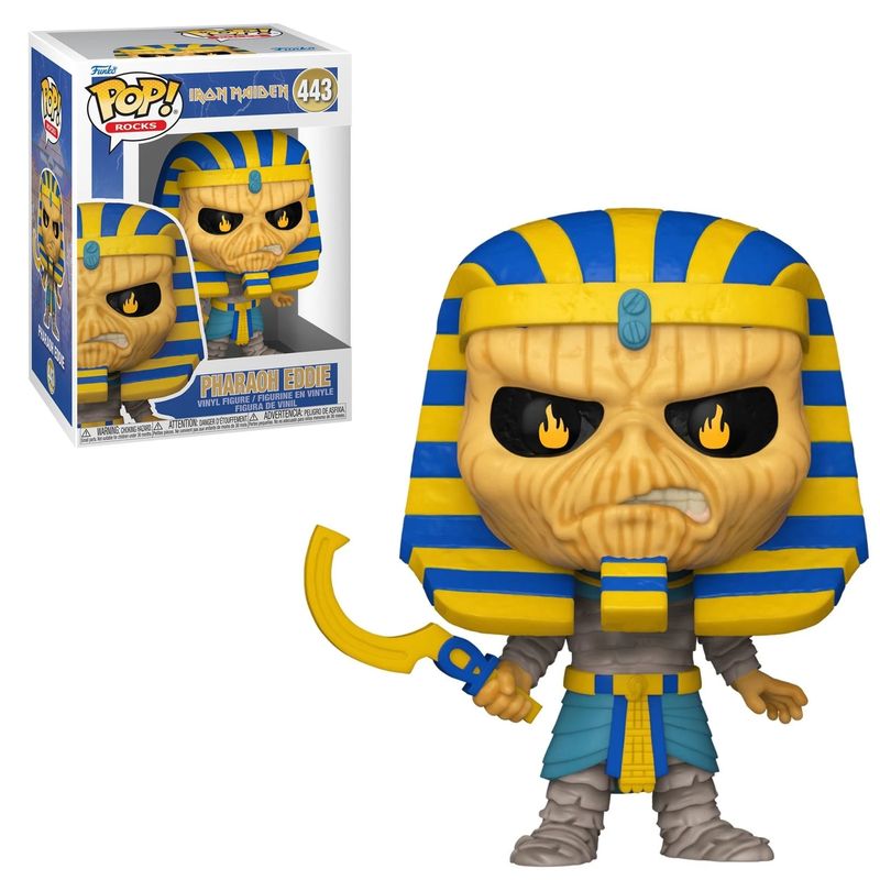 Iron Maiden &quot;Pharaoh Eddie&quot; 3 3/4&quot;H POP! Rocks Vinyl Figure #443