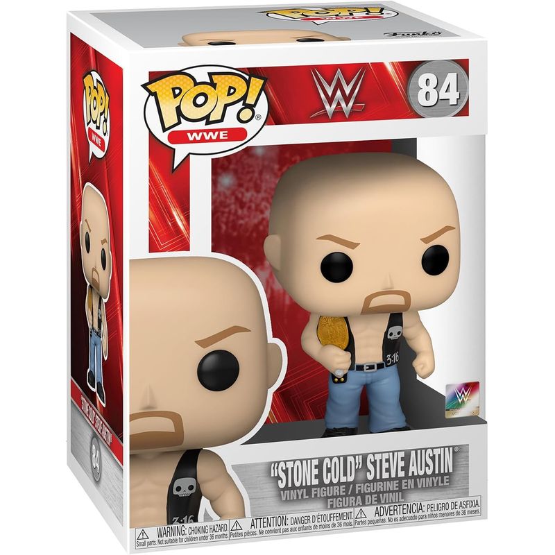 Stone Cold Steve Austin with Belt 3 3/4"H POP! WWE Vinyl Figure #84