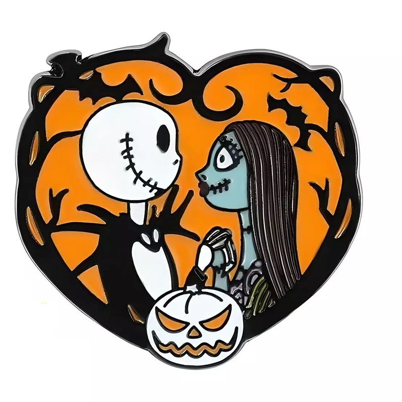 The Nightmare Before Christmas Jack and Sally Heart Enamel Pin / Tie Tack