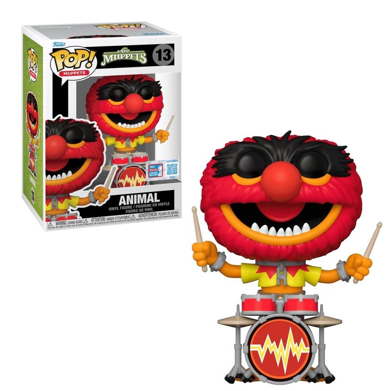 The Muppets Animal 3 3/4&quot;H POP! Muppets Vinyl Figure #13 2024 NYCC EXCLUSIVE