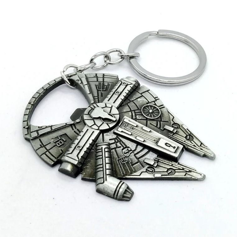 Star Wars Milennium Falcon Silver-Colored Metal Keychain / Bottle Opener