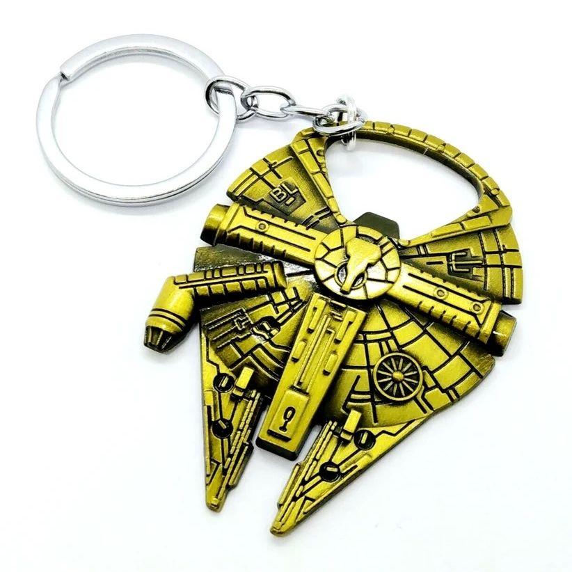Star Wars Milennium Falcon Gold-Colored Metal Keychain / Bottle Opener