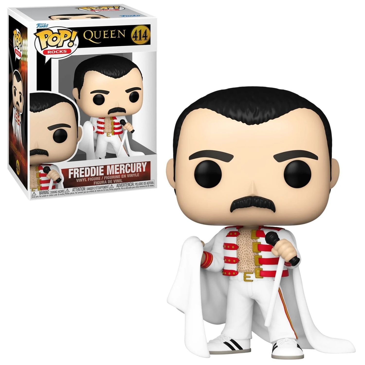 Queen Freddie Mercury with Cape - We Will Rock You Tour 3 3/4&quot;H POP! Rocks Vinyl Figure #414