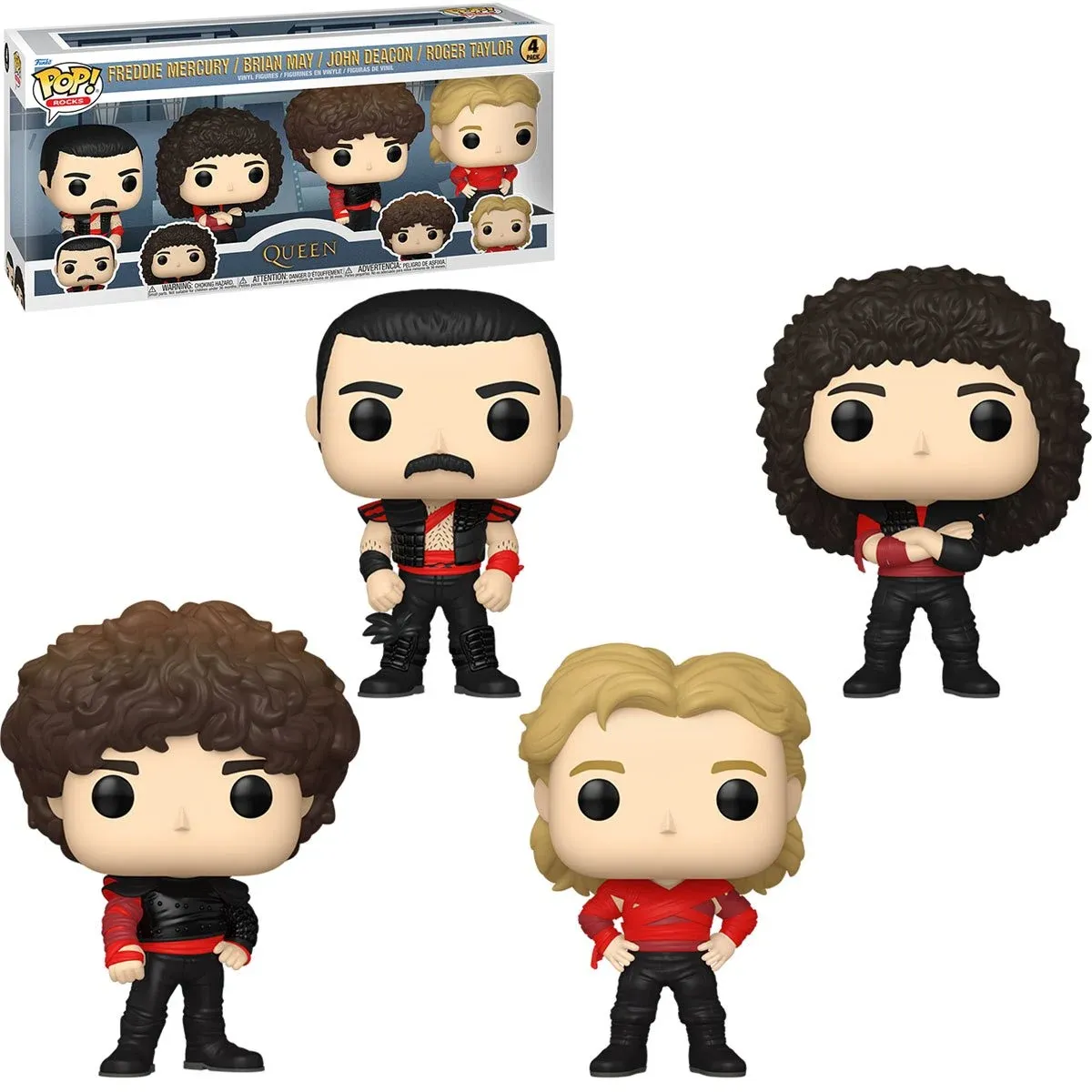 Queen Radio Gaga Set of 4 POP! Rocks 3 3/4&quot;H Vinyl Figures