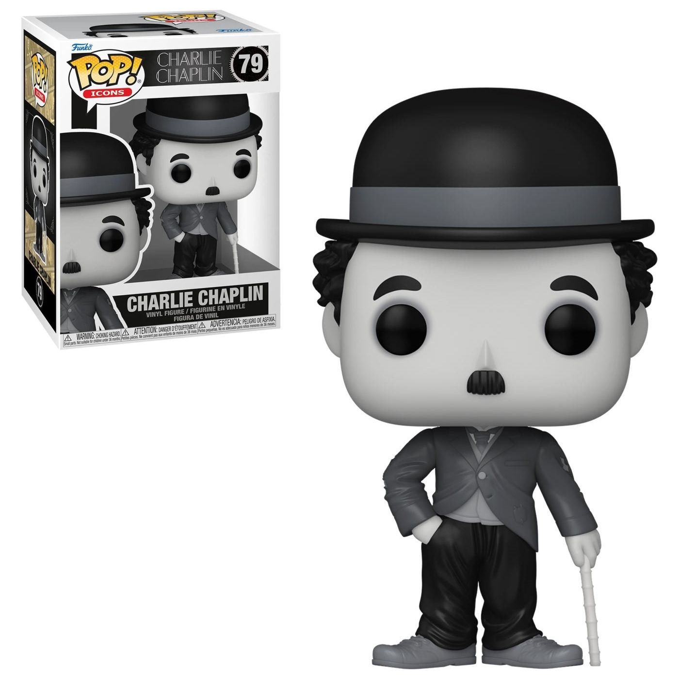Charlie Chaplin 3 3/4&quot;H POP! Icons Vinyl Figure #79