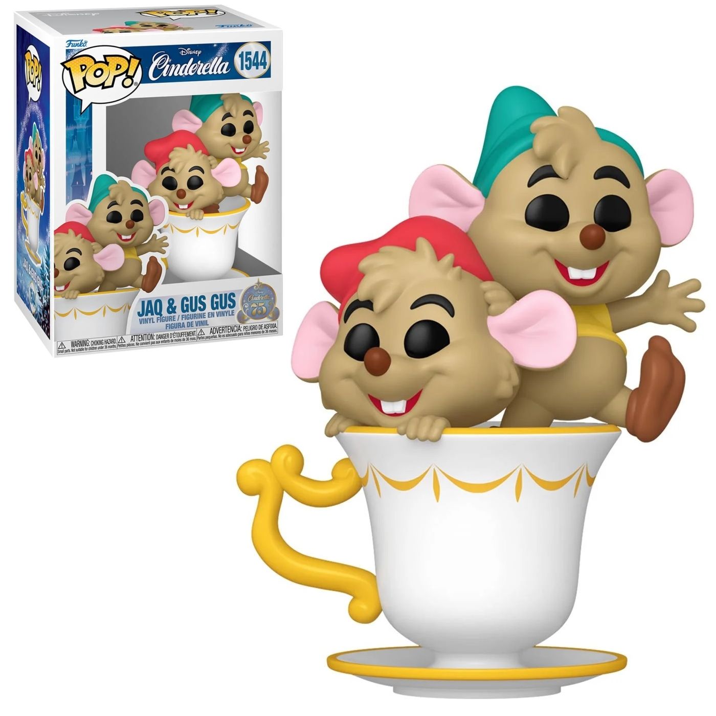 Cinderella 75th Jaq and Gug Gus 3 3/4&quot;H POP! Vinyl Figure #1544