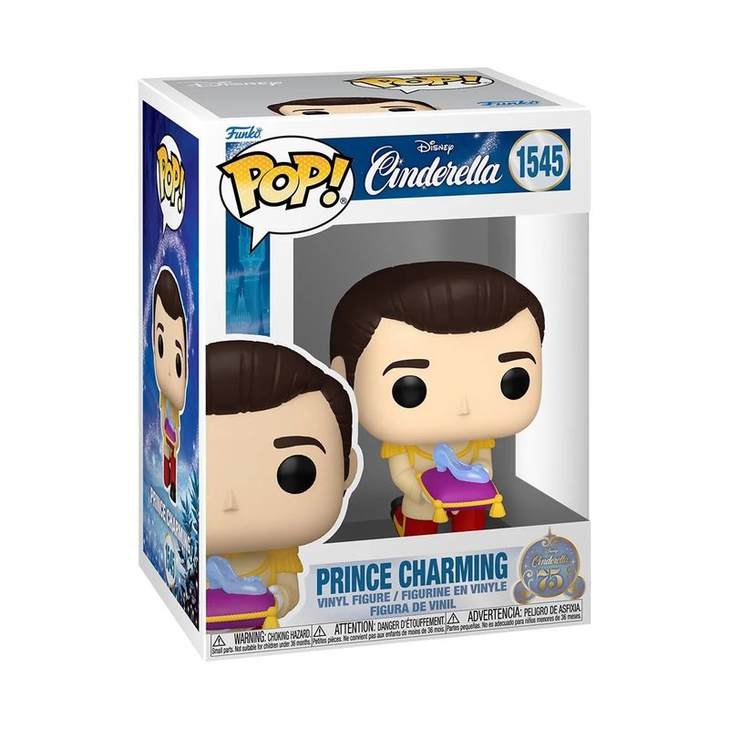 Cinderella 75th Prince Charming with Glass Slipper 3 3/4"H POP! Vinyl Figure #1545