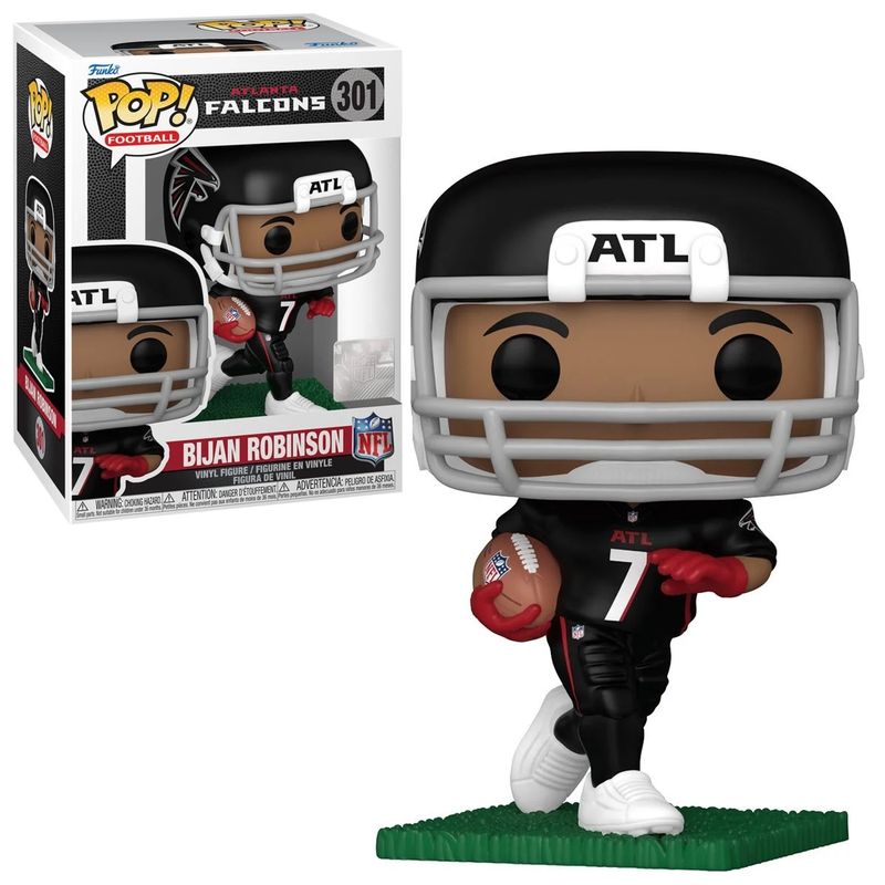 NFL Bijan Robinson (Color) Atlanta Falcons 4&quot;H POP! Football Vinyl Figure #301 in Window Display Box - 2024 Funko