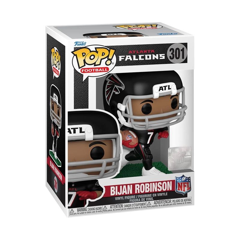NFL Bijan Robinson (Color) Atlanta Falcons 4 inch POP! Football Vinyl Figure 301 in Window Display Box - 2024 Funko