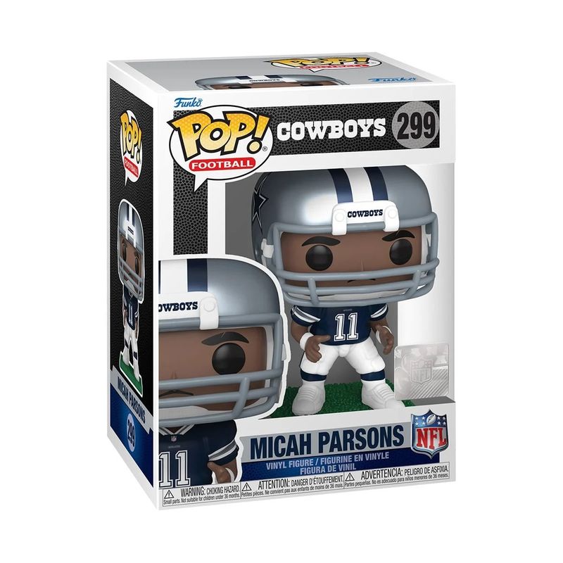 NFL Micah Parsons (Color) Dallas Cowboys 4 inch POP! Football Vinyl Figure 299 in Window Display Box - 2024 Funko